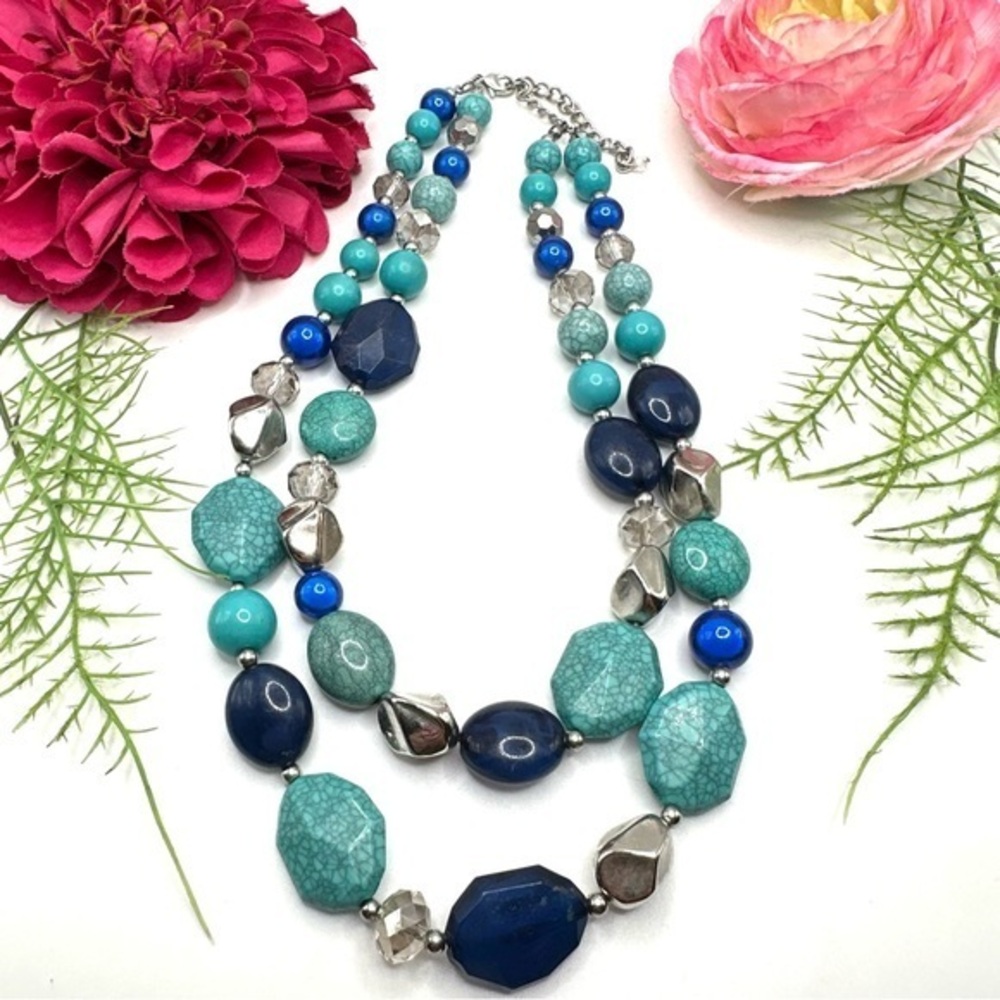 NEW⚜️Turquoise Inspired Acrylic Beaded Necklace